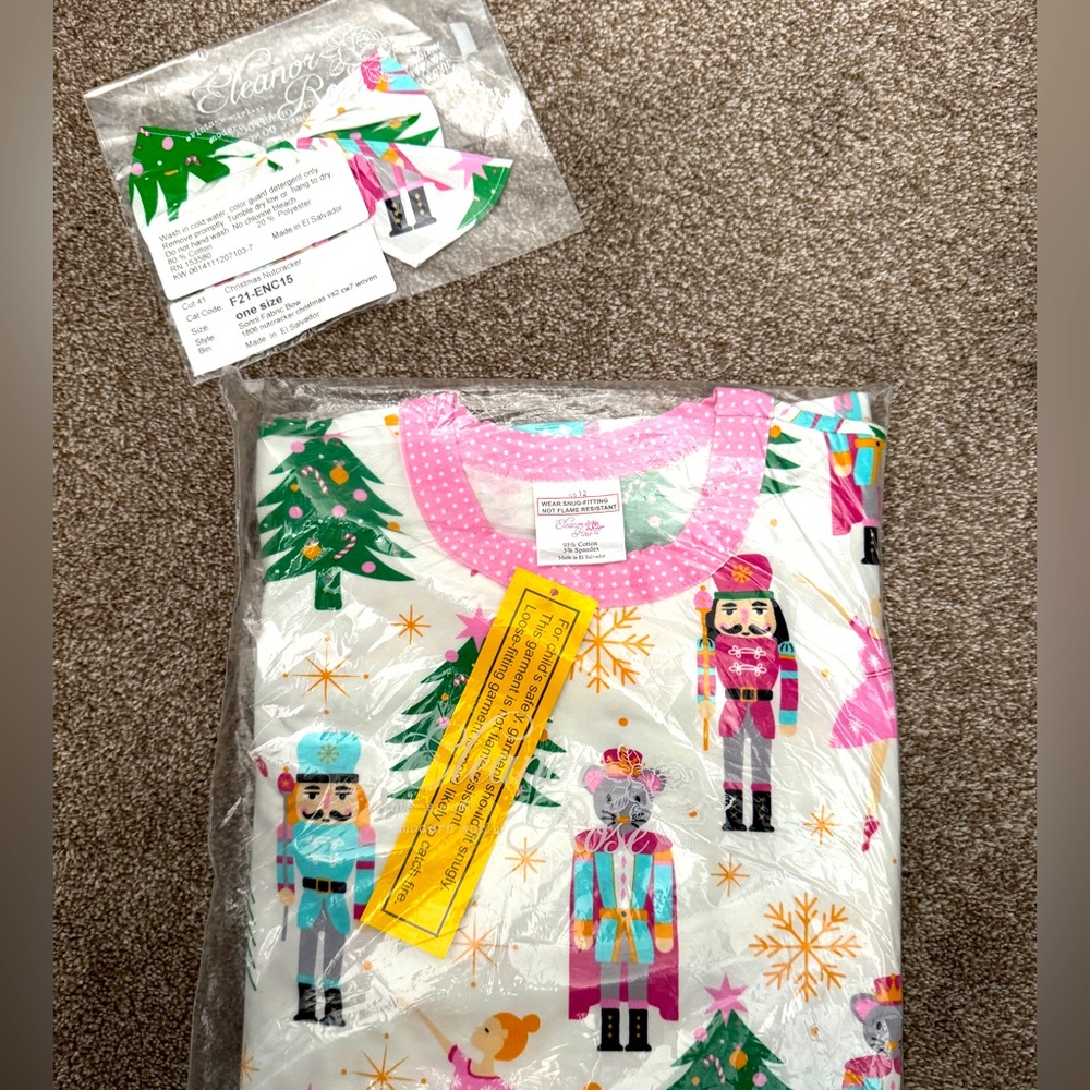 NEW Eleanor Rose Nutcracker Pajamas and Bow - sz 12